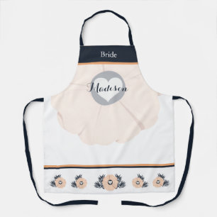 Lovely Peach Blossom Botanical Apron for Bride