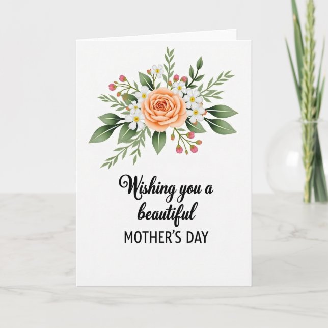 Lovely Peach Mothers Day Card (Front)
