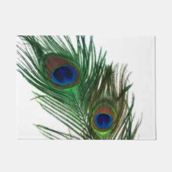 Lovely Peacock Feather Doormat by Peacocks at Zazzle