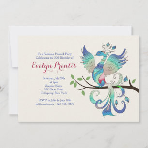 Lovely Peacock Invitation