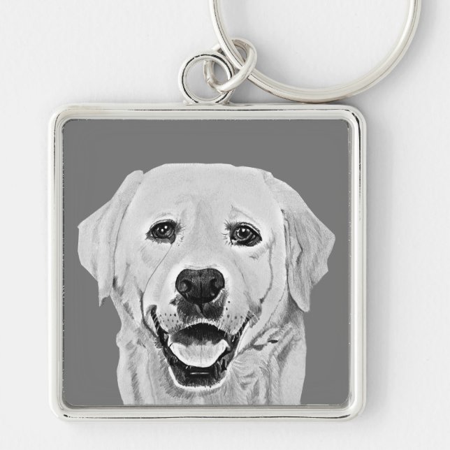 Lovely Pencil Labrador Retriever Key Chain (Front)