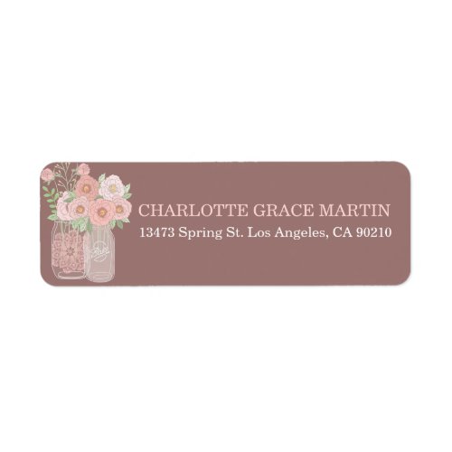 Lovely Peonies Mason Jar Address Labels