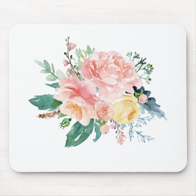 Lovely Peony Bouquet Mouse Pad (Front)