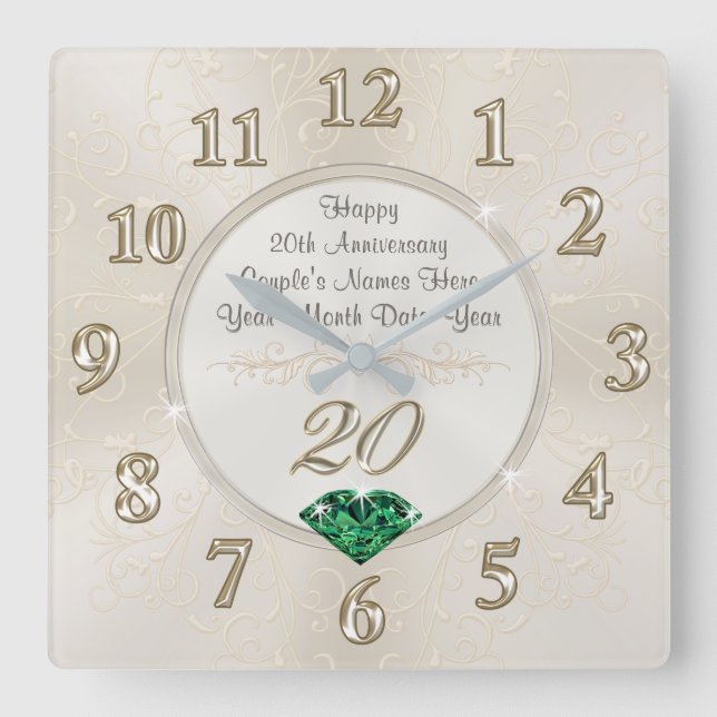 Lovely Personalized 20th Anniversary Gifts, Clock (Front)