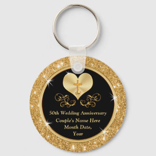 Lovely Personalized 50th Anniversary Party Favors Keychain