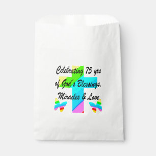 LOVELY PERSONALIZED 75TH BIRTHDAY DESIGN FAVOR BAG