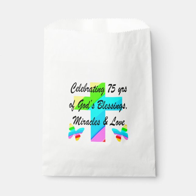 LOVELY PERSONALIZED 75TH BIRTHDAY DESIGN FAVOR BAG (Front)