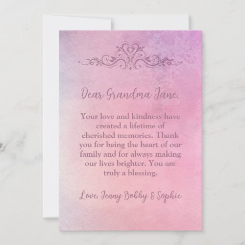 Lovely Personalized Card for Grandma