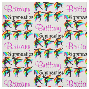 LOVELY PERSONALIZED I LOVE GYMNASTICS FABRIC