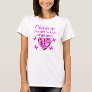 LOVELY PERSONALIZED PINK FLORAL DESIGN T-Shirt