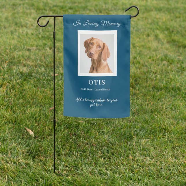 Lovely Pet Memorial with Photo Garden Flag (In SItu)