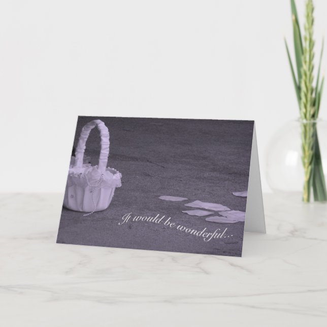 Lovely Petals and Basket Flower Girl Request Card (Front)