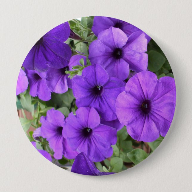 Lovely Petunias Button (Front)