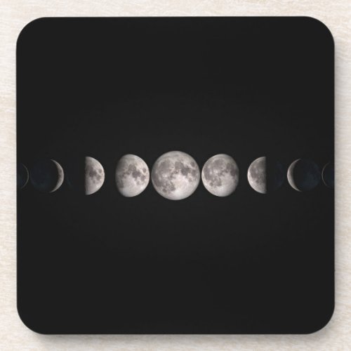 Lovely Phases Of The Moon Beverage Coaster