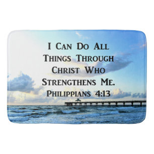 LOVELY PHILIPPIANS 4:13 BIBLE VERSE BATHROOM MAT