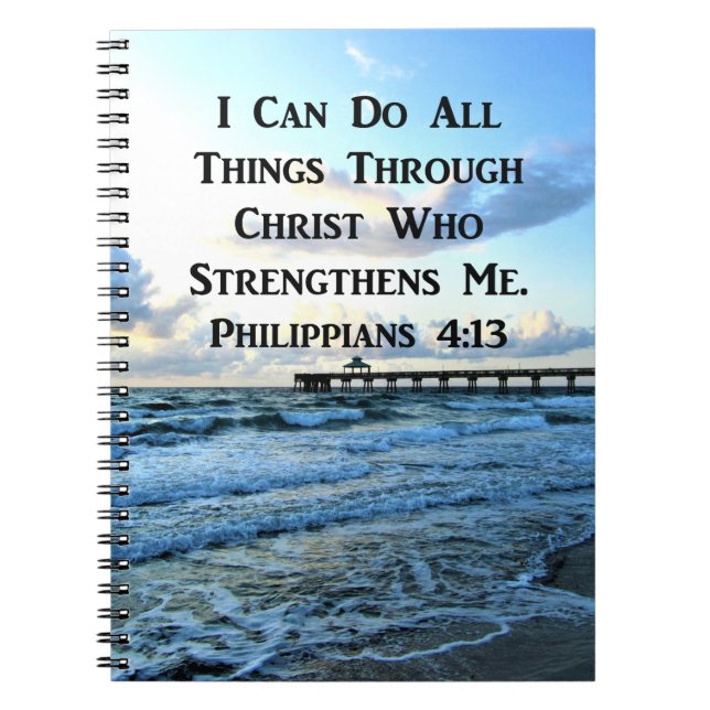 LOVELY PHILIPPIANS 4:13 BIBLE VERSE NOTEBOOK (Front)