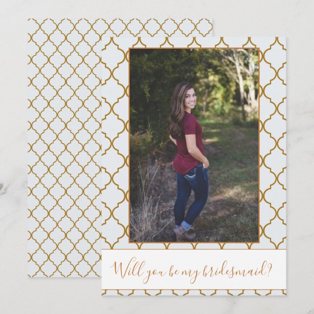 Lovely Photo Bridesmaid Proposal adjustable border Invitation (Front/Back)