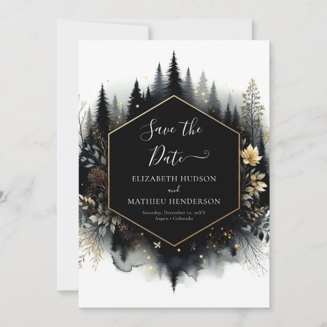 Lovely Photo Enchanted Forest Wedding  Save The Date (Front)