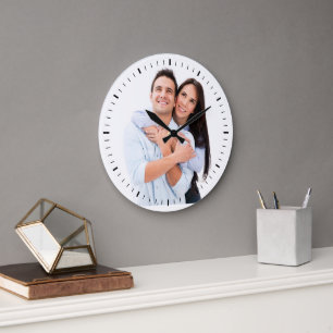 Lovely Photo of Couple in Love  Large Clock