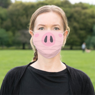 Lovely piglet face fun animal adult cloth face mask