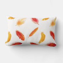 Lovely pillows with colorful feathers 