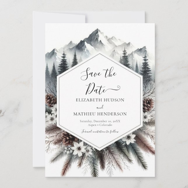 Lovely Pine Mountain Wedding Save The Date (Front)