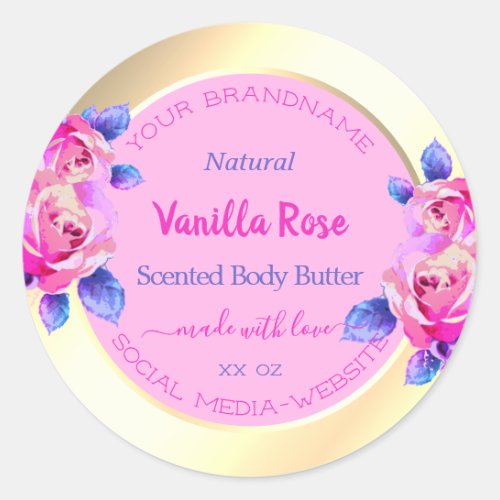 Lovely Pink and Gold Product Packaging Labels Cute