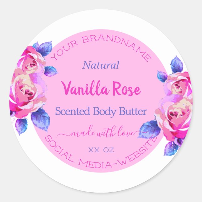 Lovely Pink and Gold Product Packaging Labels Cute (Front)