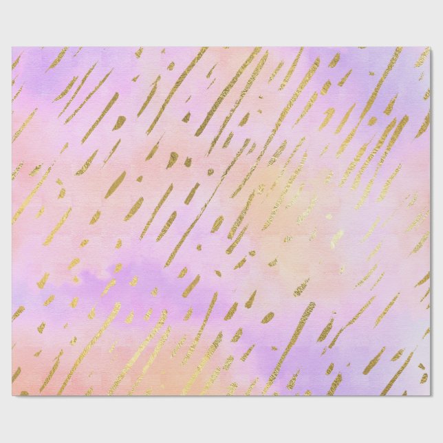 Lovely Pink and Gold Wrapping Paper (Flat)