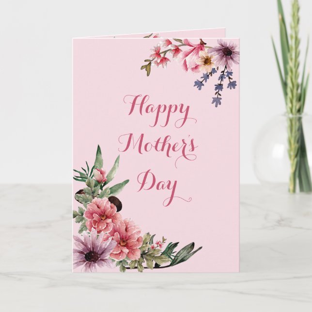 Lovely Pink And Lavender Mother's Day Card (Front)