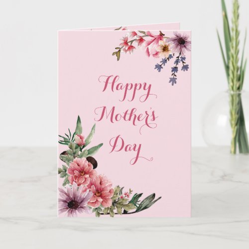 Lovely Pink And Lavender Mothers Day Card