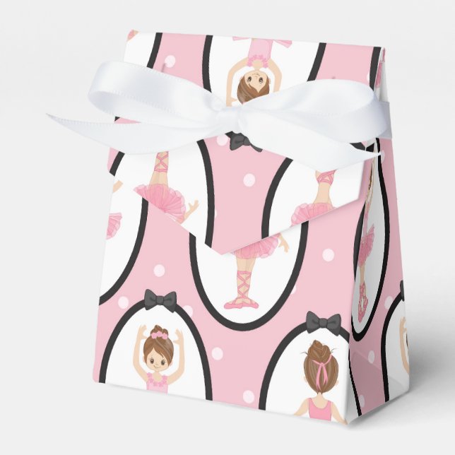 Lovely Pink Ballerina Favor Boxes (Front Side)