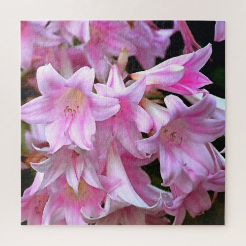 Lovely Pink Belladonna Amaryllis Lilies Jigsaw Puzzle