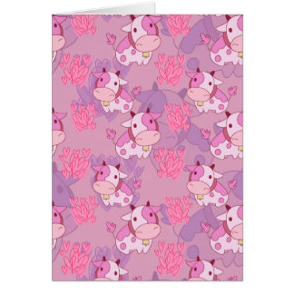 Lovely Pink Cow Pattern Cards