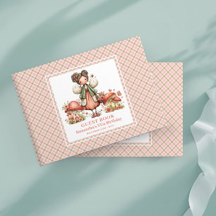Lovely Pink Fairy Floral Birthday Guest Book