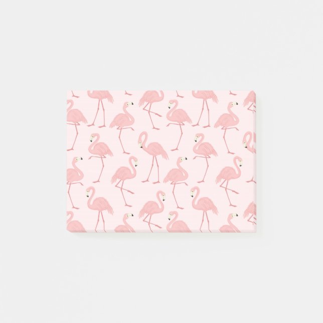 Lovely Pink Flamingo Parade Post-it Notes (Front)