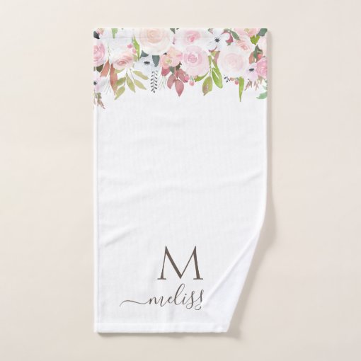 lovely pink floral bath towel set Zazzle