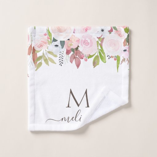 lovely pink floral bath towel set Zazzle