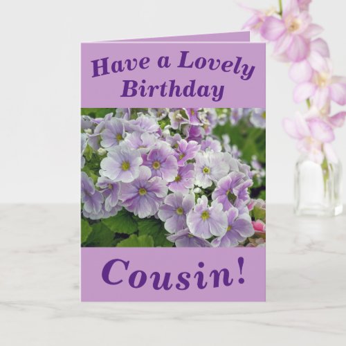 Lovely Pink Floral  Birthday Card for Cousin