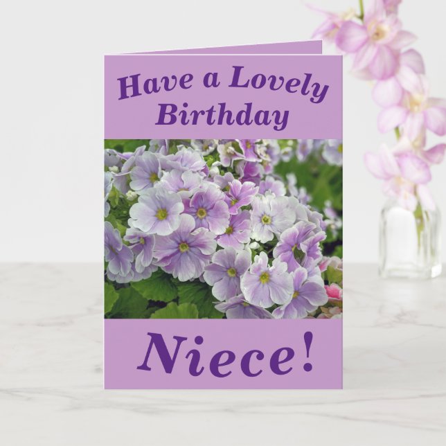 Lovely Pink Floral  Birthday Card for Niece (Orchid)
