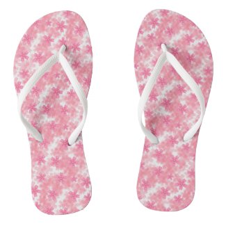 Lovely Pink Floral Flip Flops