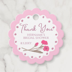 Lovely Pink Floral Garden Whimsical Hand Painted Favor Tags