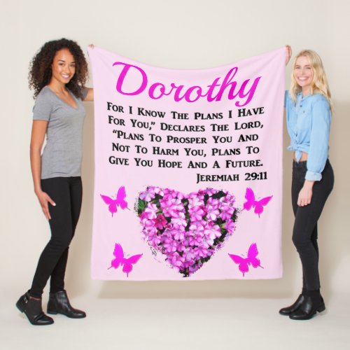 LOVELY PINK FLORAL JEREMIAH 2911 PERSONALIZED FLEECE BLANKET
