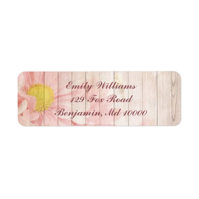Lovely Pink Floral Label (Front)