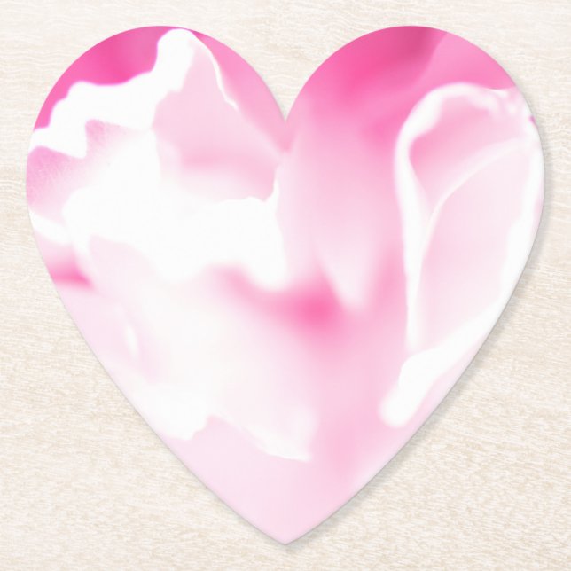 Lovely Pink Floral Print Paper Coaster (Front)