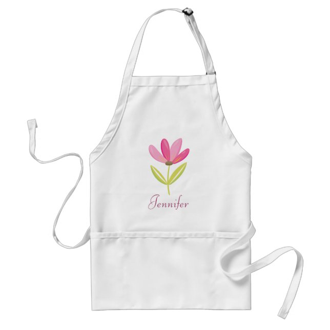 Lovely pink flower adult apron (Front)