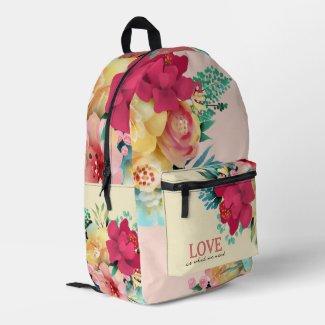 Lovely Pink Flowers Backpack