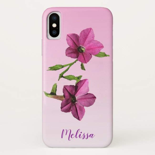 Lovely Pink Flowers Floral iPhone X Case