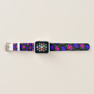 Lovely Pink Flowers Pattern Apple Watch Band