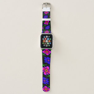Lovely Pink Flowers Pattern Apple Watch Band